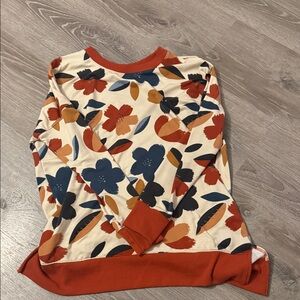 LuLaRoe Floral Crew Neck Sweater - Cream, Red, Blue